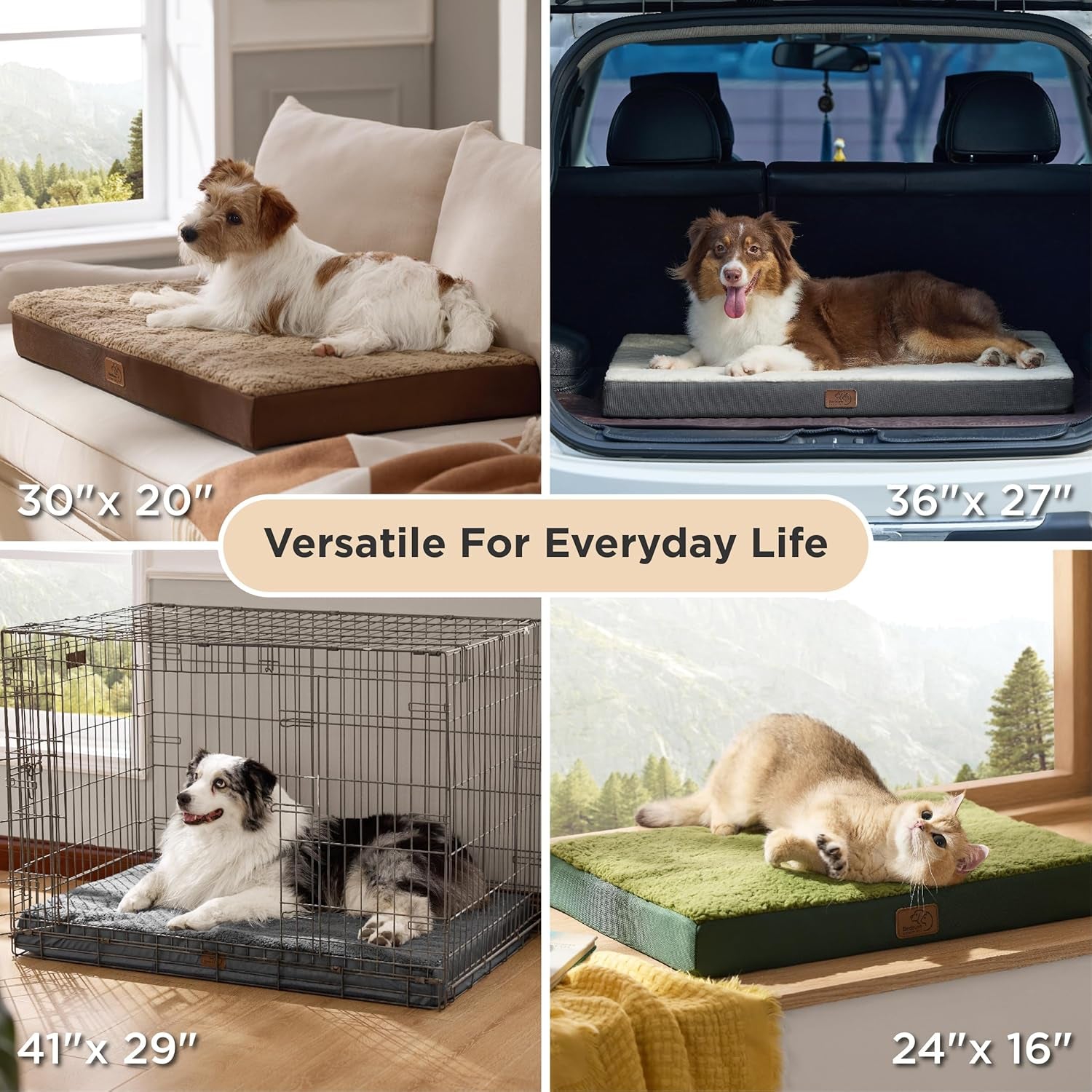 Large Dog Bed for Large Dogs up to 75Lbs - Big Orthopedic Dog Beds with Removable Washable Cover, Egg Crate Foam Pet Bed Mat, Grey